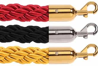 Grey Velvet Stanchion Rope with Gold Clasps 5 Feet, Crowd Control Ropes  Safety Barrier, Brown Velvet Rope for Grand Openings, Stanchion Hanging  Ropes