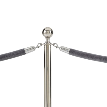 Dropship Stanchions And Velvet Ropes, Silver Crowd Control