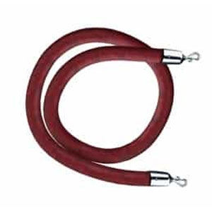 Burgundy Leather-like Stanchion Rope by Crowd Control DIRECT